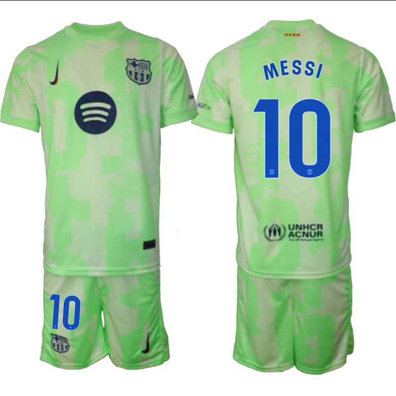 Men 2024-2025 Club Barcelona away Green #10 Soccer Jerseys->barcelona jersey->Soccer Club Jersey